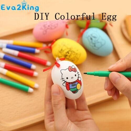 2018 New DIY Toy Cute Easter Eggs Kids Craft Hanging Ornament Hand Toy Party Gift Home Birthday Decorations Child Toy