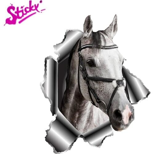 3D Horse Funny Animal Car Sticker Decal Decor Waterproof Cover Scratches Motorcycle Off-road Laptop Trunk Guitar PVC Sticker