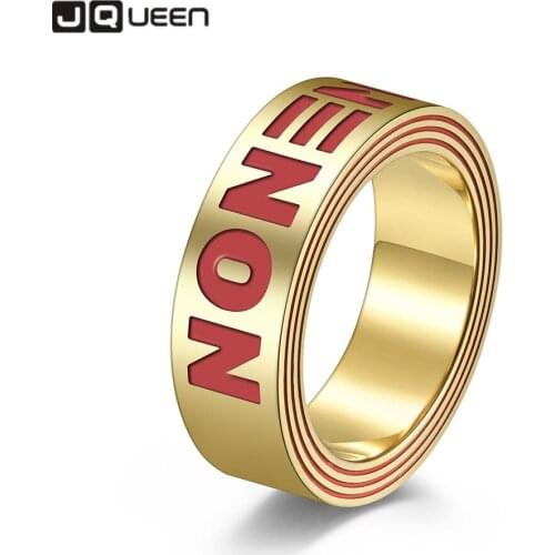 8mm Hip-hop Punk High-gloss Mirror Gold-plated Hipster Ring Men and Women Ring Jewelry