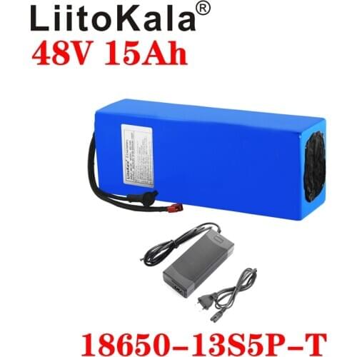 LiitoKala 48v 15ah 48V battery pack 48V 15AH 1000W Electric bicycle battery 48V15AH Lithium ion battery 30A BMS and 2A Charger