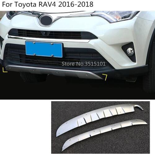 Car front rear back Head protector skid plate bumper guard tailgate pedal Strip trim frame hoods For Toyota RAV4 2016 2017 2018