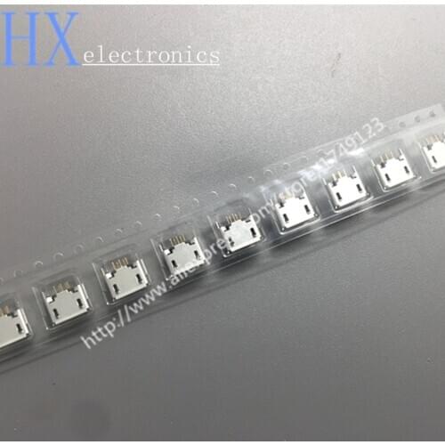 Free shipping 50PCS Vertical MICRO mini USB 5pin female seat 180 degrees jack 5P Direct plug-in USB connector