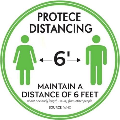 Safety Floor Sign Keep 6 Feet Away Safe Distance Protece Distancing Floor Decal Quotes Words Sticker