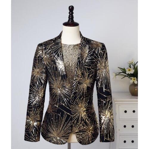 Sequins blazer men suits black designs jacket mens stage costumes singers clothes star style dress punk rock masculino homm