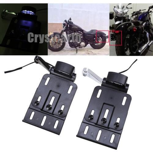 Motorcycle Side Mount LED License Plate Lights Frame Holder Bracket For Harley Sportster XL883 XL1200 XL48 2004-2016 2014 2015