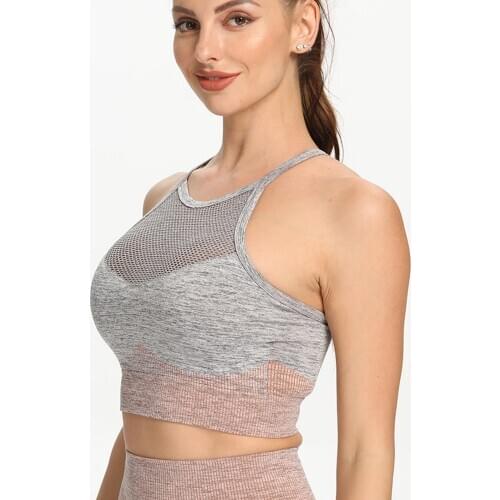Breathable Yoga Vest Sport Bra Tops Women Training Shockproof Sports Mesh Quick-Drying Running Sports Yoga Tank Tops Bralette