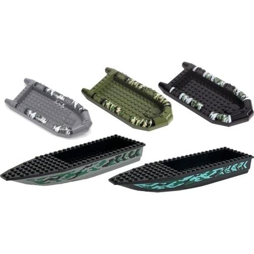 Elements Brick Parts Military Boat Lifeboat 62812 Large and 30086 Small Rubber Raft Hovercraft Classic Piece Building Block Toy