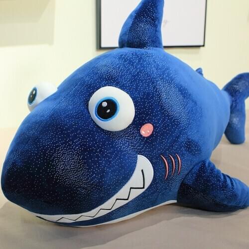 Happy Big Eyes Shark Big Pillow Soft Toy Doll Stuffed Animal Sofa Cushion Child Birthday Christmas Gift