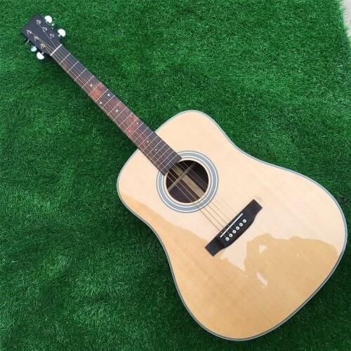 Dot inlays acoustic guitar solid spruce top acoustic electric guitar classic D type 28 model matte neck 41" guitar free shipping