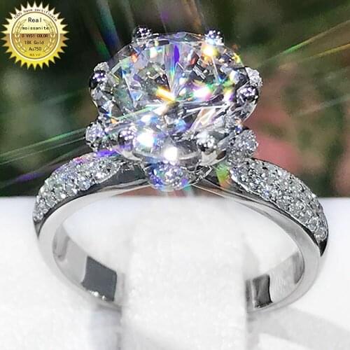 10K gold Au417 gold 1CT 2CT 3CT 4CT 5CT DVVS color moissanite Round cut Moissanite Diamond Ring Bridal Sets Crown Trendy
