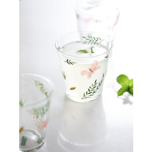 Creative Nordic Glass Cup Round Simple Transparent Water Cup Champagne Flutes Home Beer Glass Kawaii Cup Drinking Glasses 50