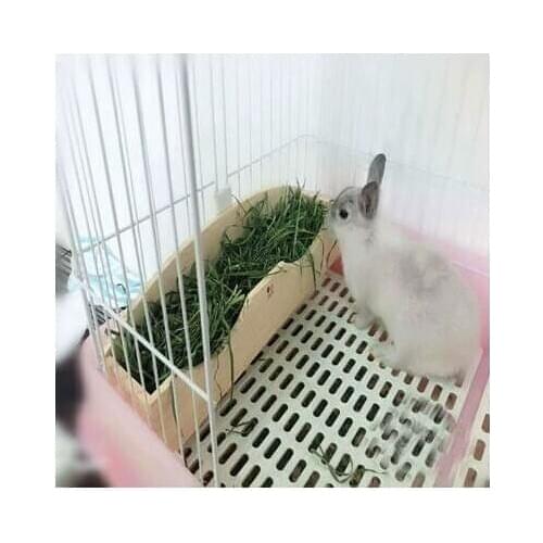 Rabbit Chinchilla Guinea Pig Super Large Capacity Feed Box Wood Grass Stand grass frame
