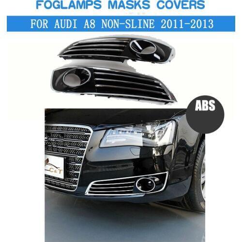 ABS Front Fog Light Covers Lamp Masks Fit For Audi A8 Non-Sline Bumper 2011-2013 Car Tuning Parts