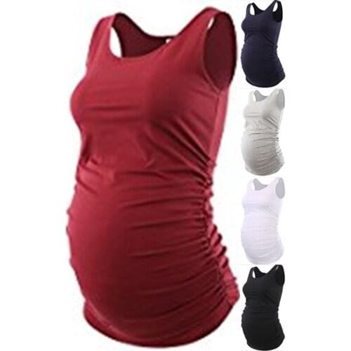 Summer Casual Women Vests 2021 New Fashion Maternity Solid Color Tank Tops Pregnancy Clothes Sleeveless Clothings Active Suits