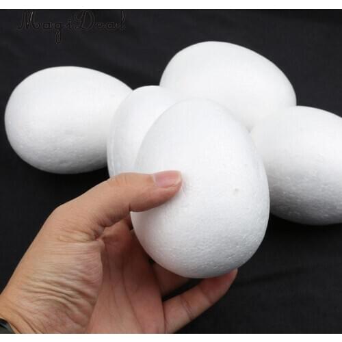 MagiDeal Modelling Craft Polystyrene Foam Eggs DIY Christmas Tree 5Pcs White Modelling Craft Polystyrene Foam Eggs 10cm
