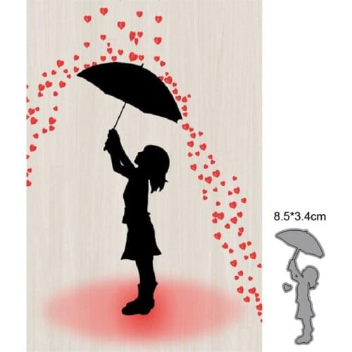 Hearts Umbrella Girl Metal Cutting Dies Cut Die Mold Scrapbook Decoration Paper Craft Embossing Dies New For 2021 Stencils dies