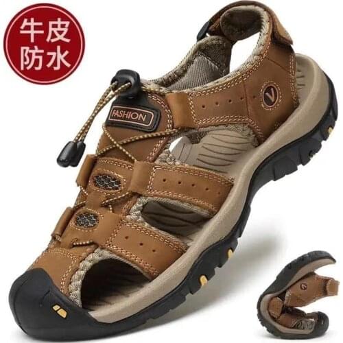 Top Leather 2021 New Summer Sandals Mens Shoes Outdoor Sports Shoes Shoes Shoes Mens Shoes Sandalias Hombre Chaussure Homme