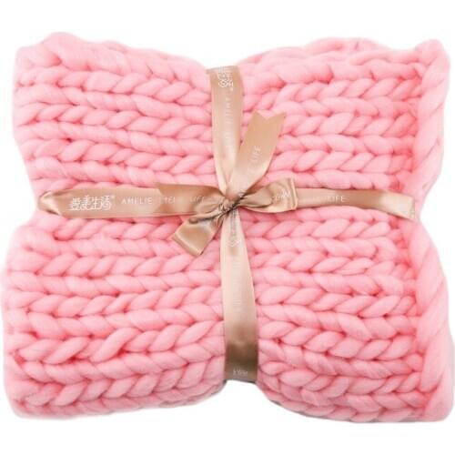 Soft Acrylic Chunky Knitted Blanket Hand Weaving Photography Props Blankets 2020 Soft Knitting Blankets Spring Autumn