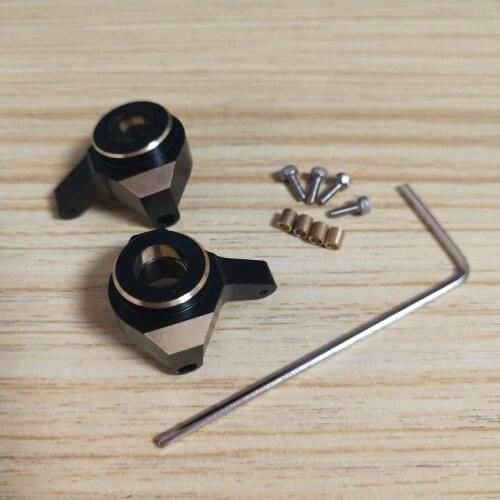 2PCS Copper Steering Knuckle Set for Axial SCX24 90081 RC Car Crawler Upgrade Parts Accessories