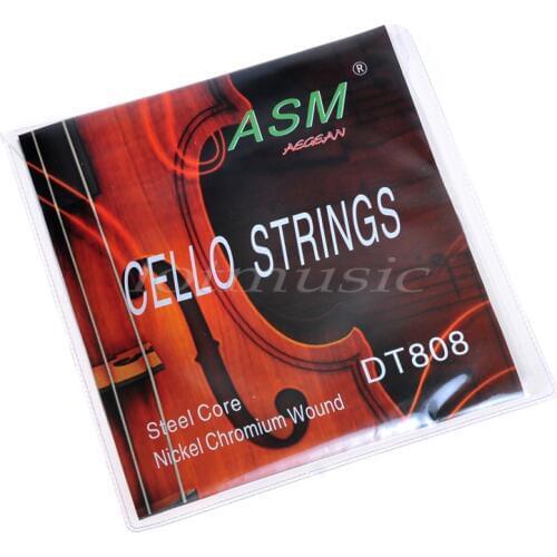 Cello Strings Set Steel Core Nickel Chromium Wound Aegean ASM DT808 Cello Parts Accessories