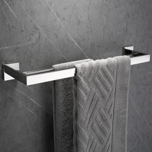1pcs SUS 304 Stainless Steel Wall Mounted Towel Holder Double Towel Bar Square Towel Rack In The Bathroom Free Shipping