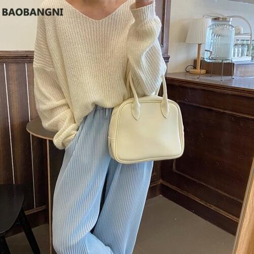 New Fashion Womens Purse Handbags Fashion PU Leather Ladies Shoulder Messenger Bags Vintage Simple Female Small Casual Tote Bag