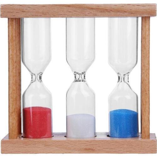 1/3/5 Minutes Wood Frame Hourglass Sandglass Sand Clock Timer for Children Brush Teeth Table Decor Birthday Gift Random Color