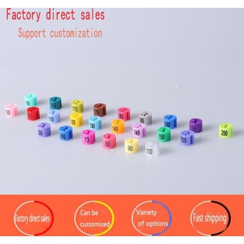 Spot plastic size color number circle round size buckle four teeth clothing label size mark