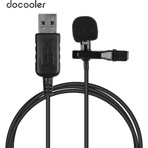 Andoer Mini Portable Microphone Condenser Clip-on Lapel Lavalier Mic Wired Mikrofo/Microfon for Phone for Laptop