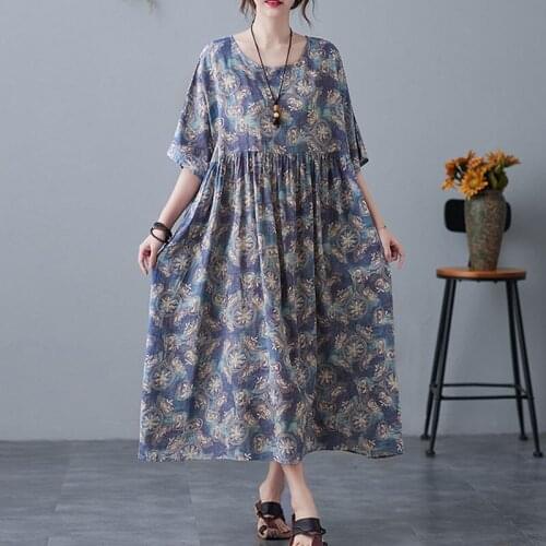 Plus Size 4XL 5XL 6XL Print Dress For Women 2021 Summer Fashion Long Dress Beach Sundress Oversize Boho Lady Vestidos Dresses