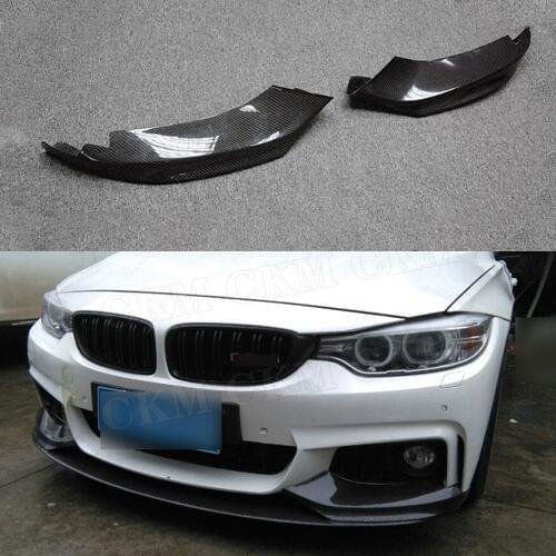 Carbon Fiber Front Bumper Lip Splitters Flaps Cupwings for BMW 4 Series F32 F33 435i M Sport 2014-2017 FRP Head Chin Aprons