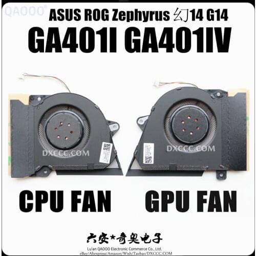 Laptop Cooling Fan FOR ASUS ROG Zephyrus G14 GA401I GA401IV CPU & GPU COOLING FAN 13NR03F0AP0101 13NR03F0AP0301 DC12V 1A