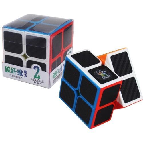 YuXin Carbon 2x2 Magic Cube 2 Layer Sticker Brain Education Cubo Magico 2x2x2 Smooth Variety Student Toys Adult Cube game Gift