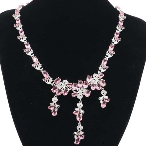 54x8mm Stunning Created Orange Spessartine Garnet For Ladies Wedding Daily Wear Silver Necklaces 18-19inch