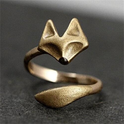 Sweet Style Creative Opening Adjustable Fox Women Rings Wedding Anniversary Ring Prom Jewelry