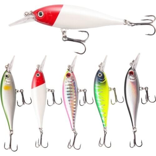 1pcs Fishing Lure 7.5cm/6g Crank Bait Minnow Hard Bait Plastic Fish Crankbaits Pesca Isca Artificial Fishing Tackle Accessories