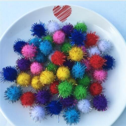 100pcs 20mm Colorful Pompom Mini Fluffy Soft Pom Poms Fluffy Plush Ball Kid Toys Handmade Wedding Decor DIY Craft Supplies