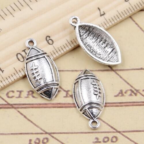20pcs Charms Rugby Football 22x10mm Tibetan Silver Color Pendants Antique Jewelry Making DIY Handmade Craft