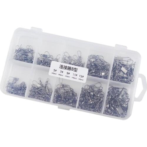 200Pcs Stainless Steel Barrel Snap Swivel Premium Fishing Gear Equipment Fishing Swivels