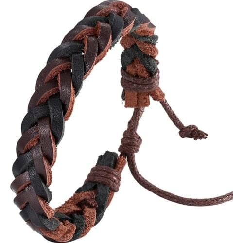 2019 100% Hand-woven Fashion Jewelry Leather Bracelet Casual Men Personality Vintage Punk Bracelet Women Summer Gift Pulseira