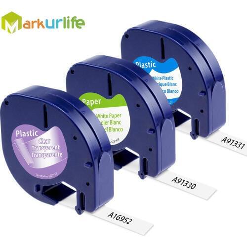 3-Pack Replace for DYMO LetraTag Labeling Refills 12mm 16952 91330 91331 for Dymo LetraTag Plus LT-100H LT-100T QX50 Label Maker
