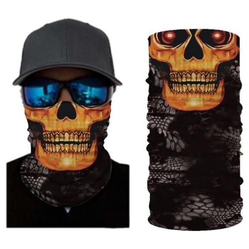 3D Seamless Camo Skull Magic Tactical Neck Gaiter Face Head Cover Sport Camping Cycling Fishing Bandana Headband Scarf Men Women