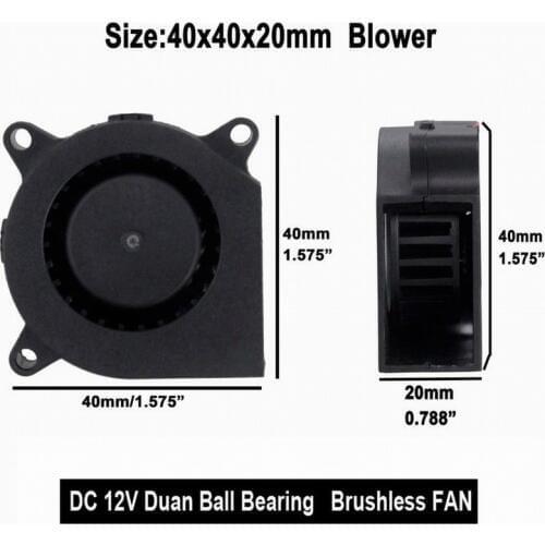 Gdstime 5Pcs 3D Printer High Speed 40x40x20mm 4cm DC Ball Bearing Cooling Blower Fan 12V 4020 Mini Fan 40mm