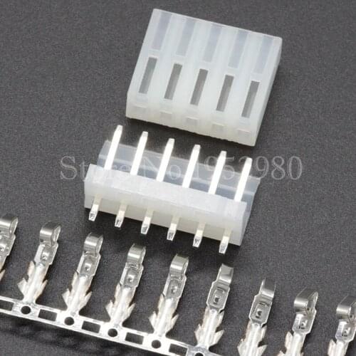 50Set/Lot CH3.96 Connector 6Pin 180 Degree Straight Pin 3.96mm Pin Header Wafer 3.96-AWG + Terminal + Housing