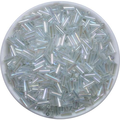 500pcs Transparent White Loose Glass Czech Tube Seed Beads 2x6mm Crystal Spacer Beads For Jewelry Making DIY Bracelet Necklace