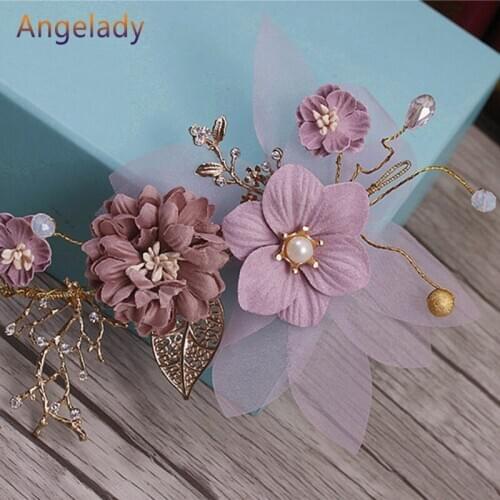 Bride Headwear Head Band Hair Accessories Wedding Headdress Handmade Tiara Alloy F3MD