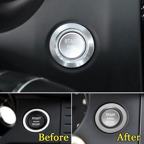 For Land Rover Range Rover Jaguar XF F-PACE E-PACE 2016 -2018 2pcs Aluminum Start Stop Ignition Cover Trim Styling Accessories