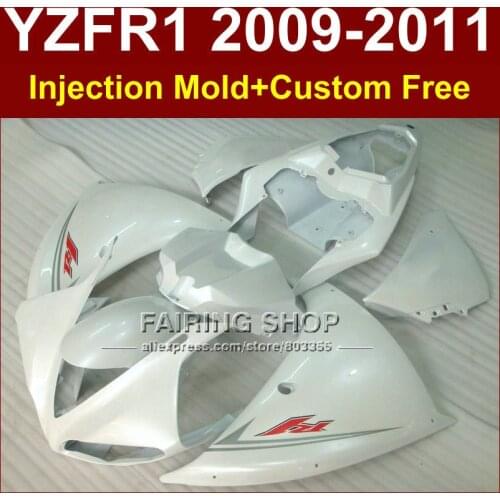 Pure white motorcycle fairings for YAMAHA Injection mold YZF R1 09 10 11 12 R1 body parts YZF1000 YZF R1 2009 2010 2011+7Gifts