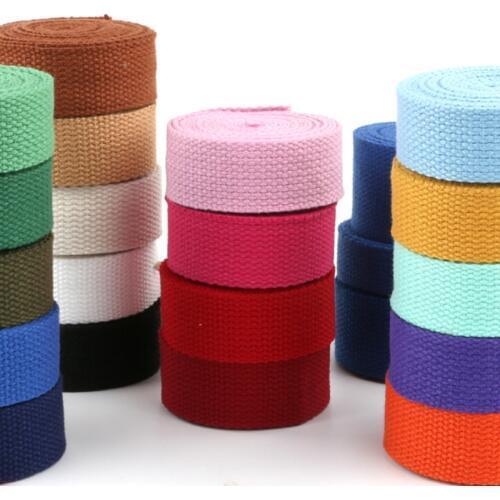 3Yard 2Inch 1" 50MM 2.5CM Colorful Cotton Canvas Webbing/Bias/Ribbon Bag Belt Strap Garments Diy Crafts Dog Collar Accessories