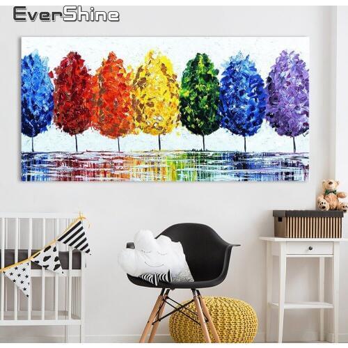 EverShine 5D Diamond Painting Tree Picture Of Rhinestones Diamond Embroidery Rhinestones Scenery Cross Stitch Diamond Mosaic Art